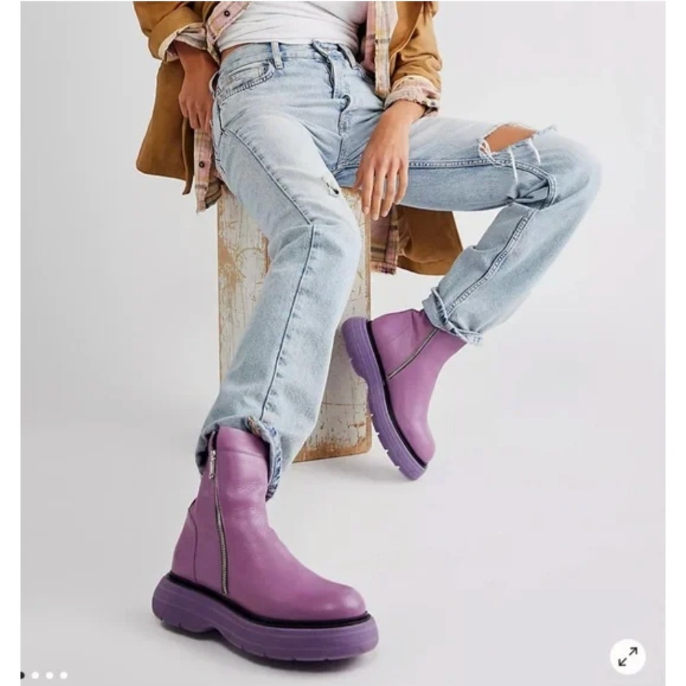 NWOB Free People Mara Zip Moto Combat Chunky Ankle Zipper Edgy Boots 36 School 6